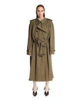 Green Cotton Trench Coat with Folded Collar - MAISON MARGIELA | PLP | Antonia