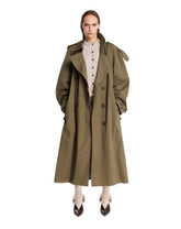 Green Cotton Trench Coat with Folded Collar - MAISON MARGIELA | PLP | Antonia