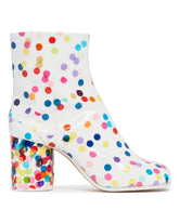 White Polka Dot Tabi Ankle Boots | PDP | Antonia