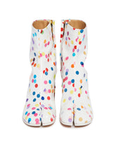 White Polka Dot Tabi Ankle Boots | PDP | Antonia