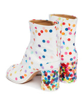 White Polka Dot Tabi Ankle Boots | PDP | Antonia