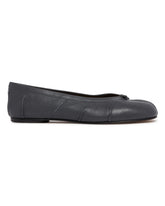 Black Leather Tabi Ballet Flats | PDP | Antonia