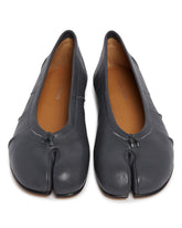 Black Leather Tabi Ballet Flats | PDP | Antonia