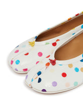 White Polka Dot Leather Tabi Ballerina Flats | PDP | Antonia