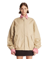 Beige Oversized Bomber Jacket | PDP | Antonia