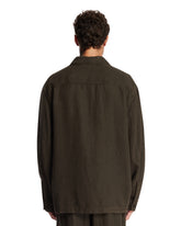 Green Emerized Linen Overshirt | PDP | Antonia