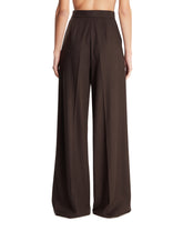 Brown Camel Hair Wide-Leg Trousers | PDP | Antonia
