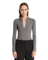 Gray Cashmere Polo Sweater - MAX MARA WOMEN | PLP | Antonia