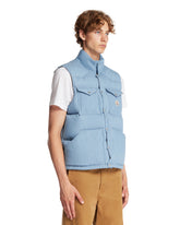 Blue Ervional Padded Denim Vest | PDP | Antonia