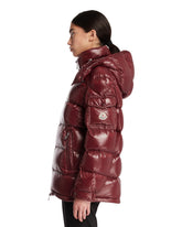 Burgundy Maire Short Down Jacket With Hood | PDP | Antonia