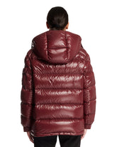 Burgundy Maire Short Down Jacket With Hood | PDP | Antonia