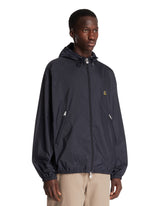 Blue Hooded Windbreaker Jacket | PDP | Antonia