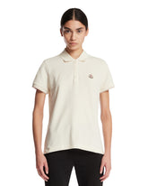 White Cotton Polo Shirt With Patch | PDP | Antonia