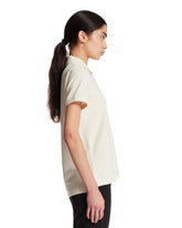 White Cotton Polo Shirt With Patch | PDP | Antonia