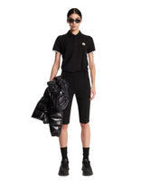 Black Cotton Polo Shirt With Patch | PDP | Antonia