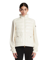 White Cotton and Nylon Zip-Up Sweatshirt | PDP | Antonia