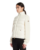 White Cotton and Nylon Zip-Up Sweatshirt | PDP | Antonia