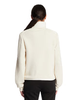 White Cotton and Nylon Zip-Up Sweatshirt | PDP | Antonia