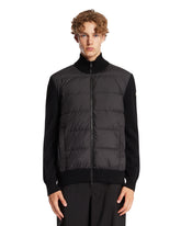 Black Wool Padded Zip Cardigan | PDP | Antonia