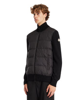 Black Wool Padded Zip Cardigan | PDP | Antonia