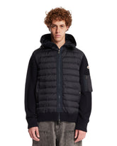 Blue Wool Padded Zip-Up Cardigan | PDP | Antonia