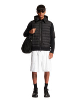 Black Hooded Padded Cardigan | PDP | Antonia