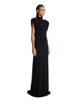Black Draped Long Dress | PDP | Antonia
