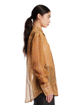 Beige Sheer Organza Shirt | PDP | Antonia