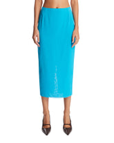 Blue Silk Midi Skirt - MUGLER | PLP | Antonia