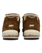 Brown Made in UK 991V1 Luxe Suede Sneakers | PDP | Antonia
