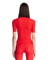 Red NikeSKIMS Studio Stretch Mock Neck Top | PDP | Antonia