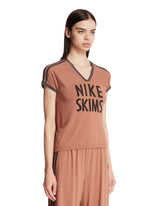 Brown NikeSKIMS V-Neck T-Shirt | PDP | Antonia