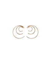 Gold Pierced Solar Hoops Earrings | PDP | Antonia