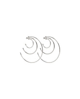 Silver Pierced Solar Hoops Earrings | PDP | Antonia