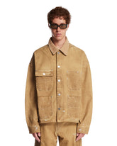 Giacca In Cotone E Pelle Beige | PDP | Antonia