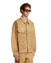 Giacca In Cotone E Pelle Beige | PDP | Antonia