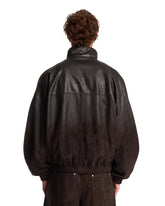 Brown Leather Track Jacket | PDP | Antonia