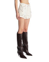 White Studded Denim Shorts | PDP | Antonia