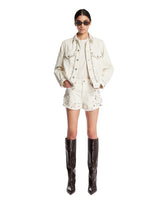 White Studded Denim Jacket | PDP | Antonia