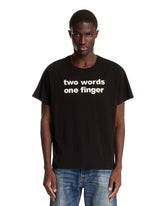Black Two Words One Finger T-Shirt | PDP | Antonia