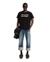 Black Two Words One Finger T-Shirt | PDP | Antonia
