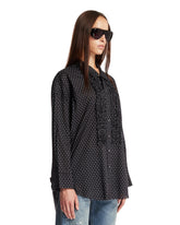 Blue Polka Dot Ruffle Shirt | PDP | Antonia