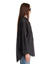 Blue Polka Dot Ruffle Shirt | PDP | Antonia
