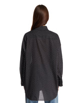 Blue Polka Dot Ruffle Shirt | PDP | Antonia