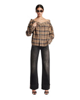 Camicia A Quadri Beige | PDP | Antonia