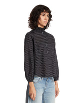 Black Polka Dot Cotton Shirt | PDP | Antonia