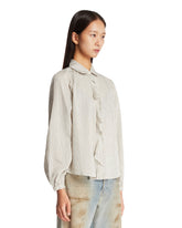 Camicia A Righe Con Volant Bianca | PDP | Antonia
