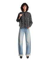 Black Printed Cotton Shirt | PDP | Antonia