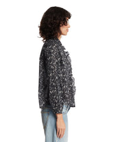 Black Printed Cotton Shirt | PDP | Antonia