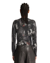 Gray Printed Cashmere Sweater | PDP | Antonia